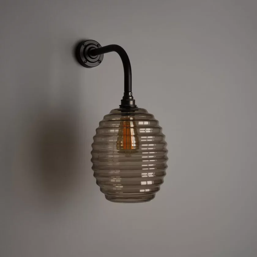 Smoked Glass Beehive Wall Light