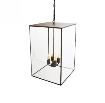 Langdon Lantern Pendant Light Large Blackened Brass