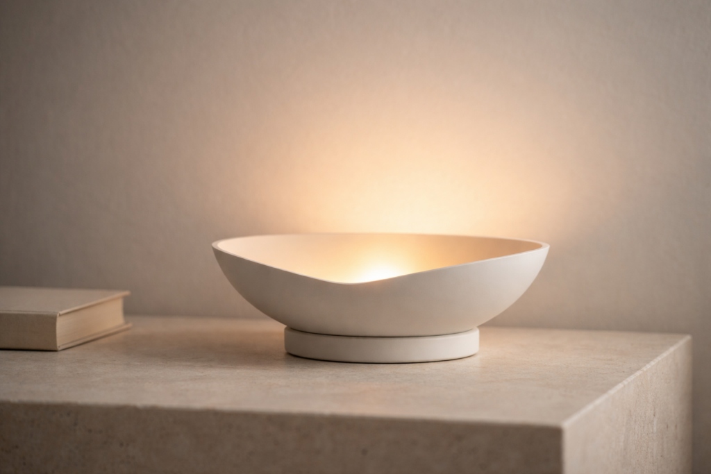 Modern electric diya-inspired lamp with warm glow