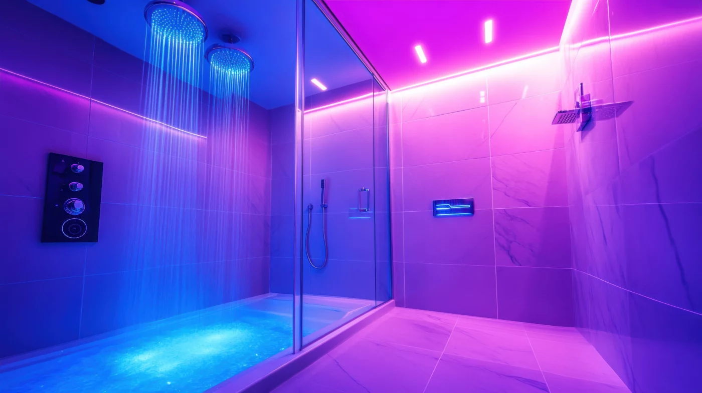 Double shower LED lighting
