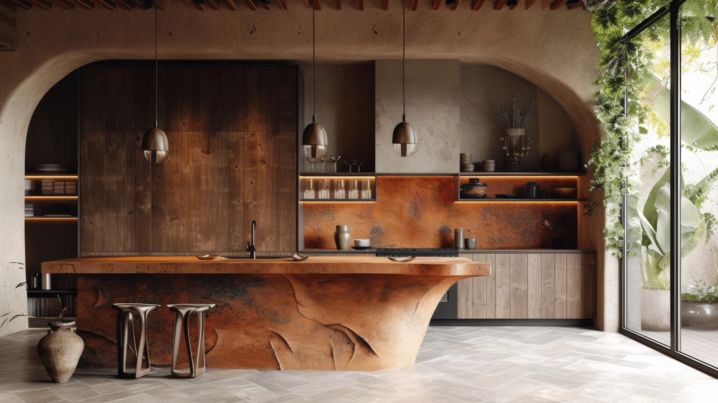 Warm rustic kitchen design