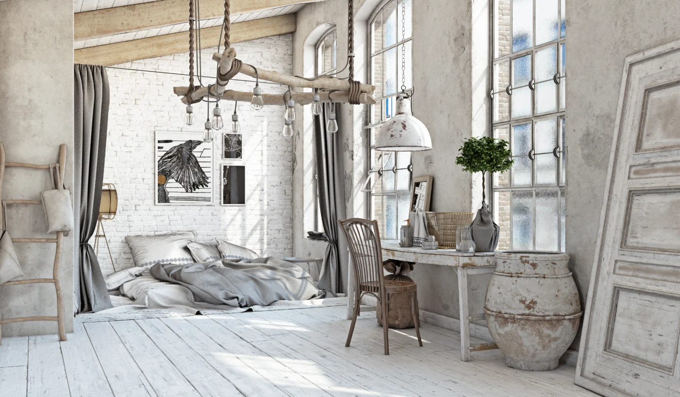 White-washed Rustic Interior