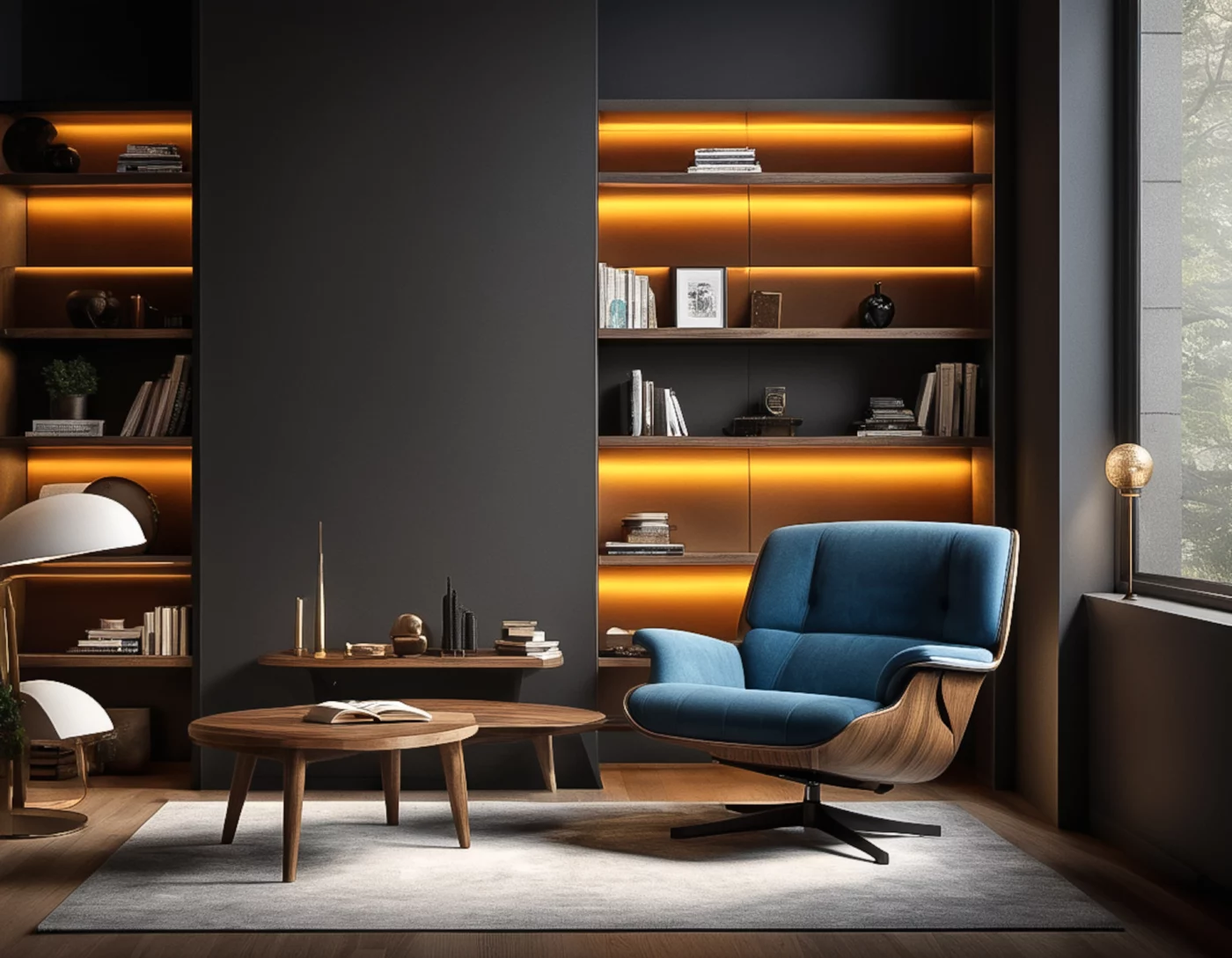 Modern LED book shelving