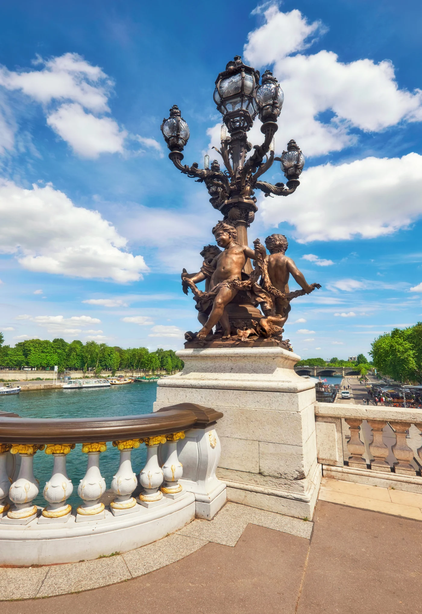 Decorative street lanterns on Pont Alexandre III, Paris