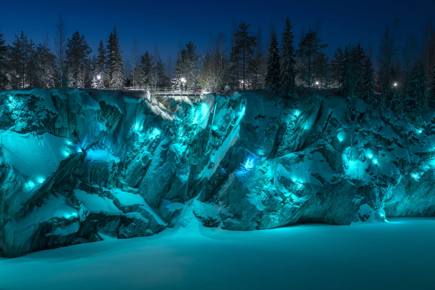 Turquoise snow lights