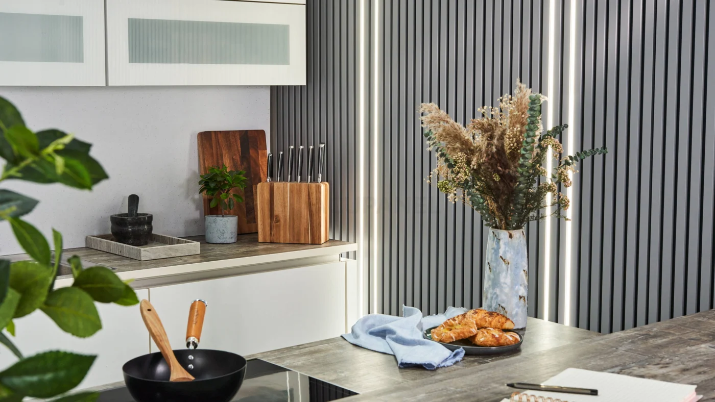 Contemporary kitchen with integrated LED lighting