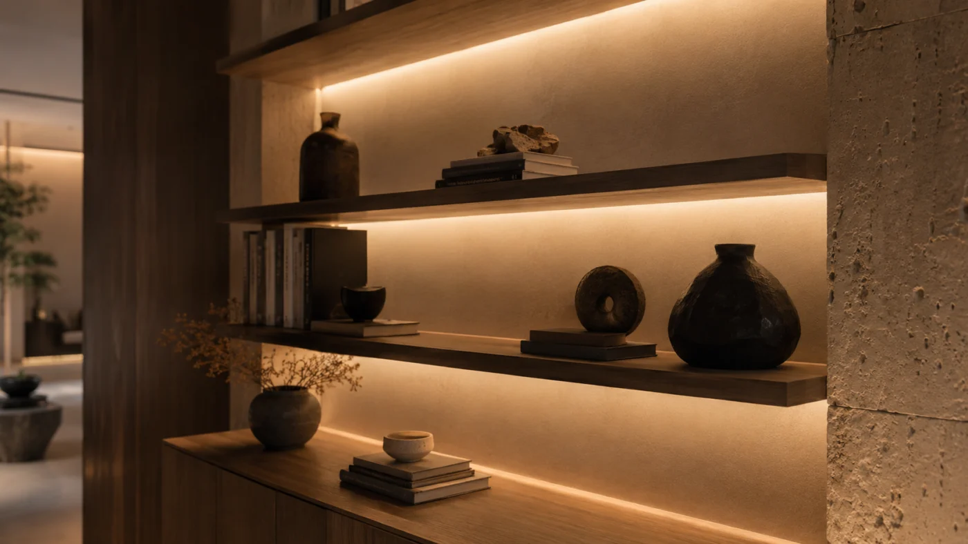 Layered Shelf Lighting