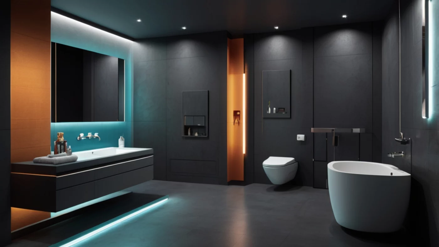 Sleek LED bathroom lighting