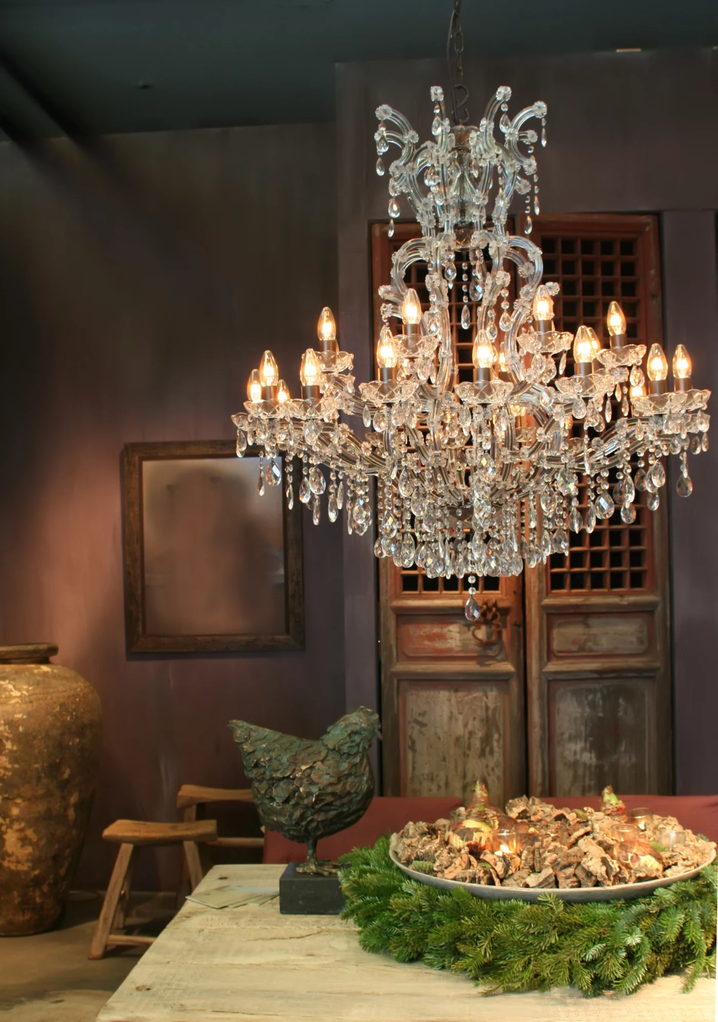 Ornate crystal chandelier