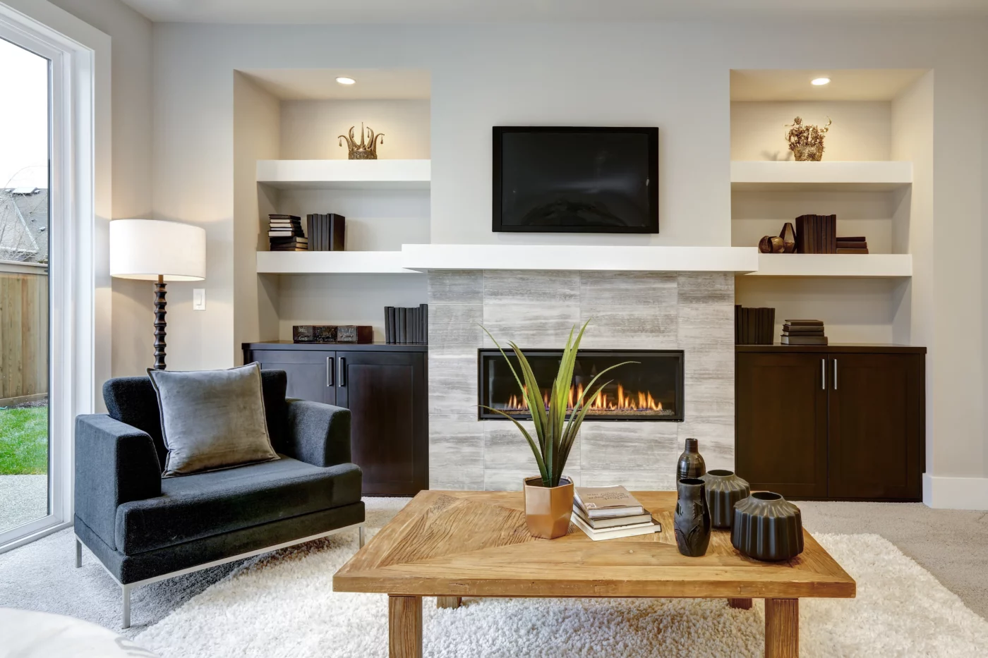 Living room shelf lights